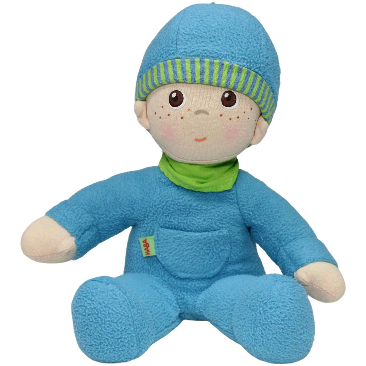 123000021374 HABA Luis Weichpuppe Kumpel Leo 25cm Beige Blau