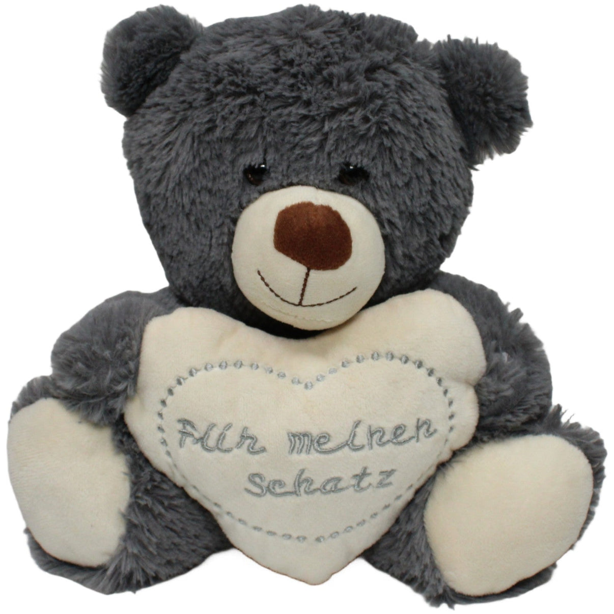 123000021398 TEDI Kuschelfreund dunkelgrauer Teddybär mit Herz "Für meinen Schatz" Kuscheltier Kumpel Leo 25cm Beige ebay - stofftiere