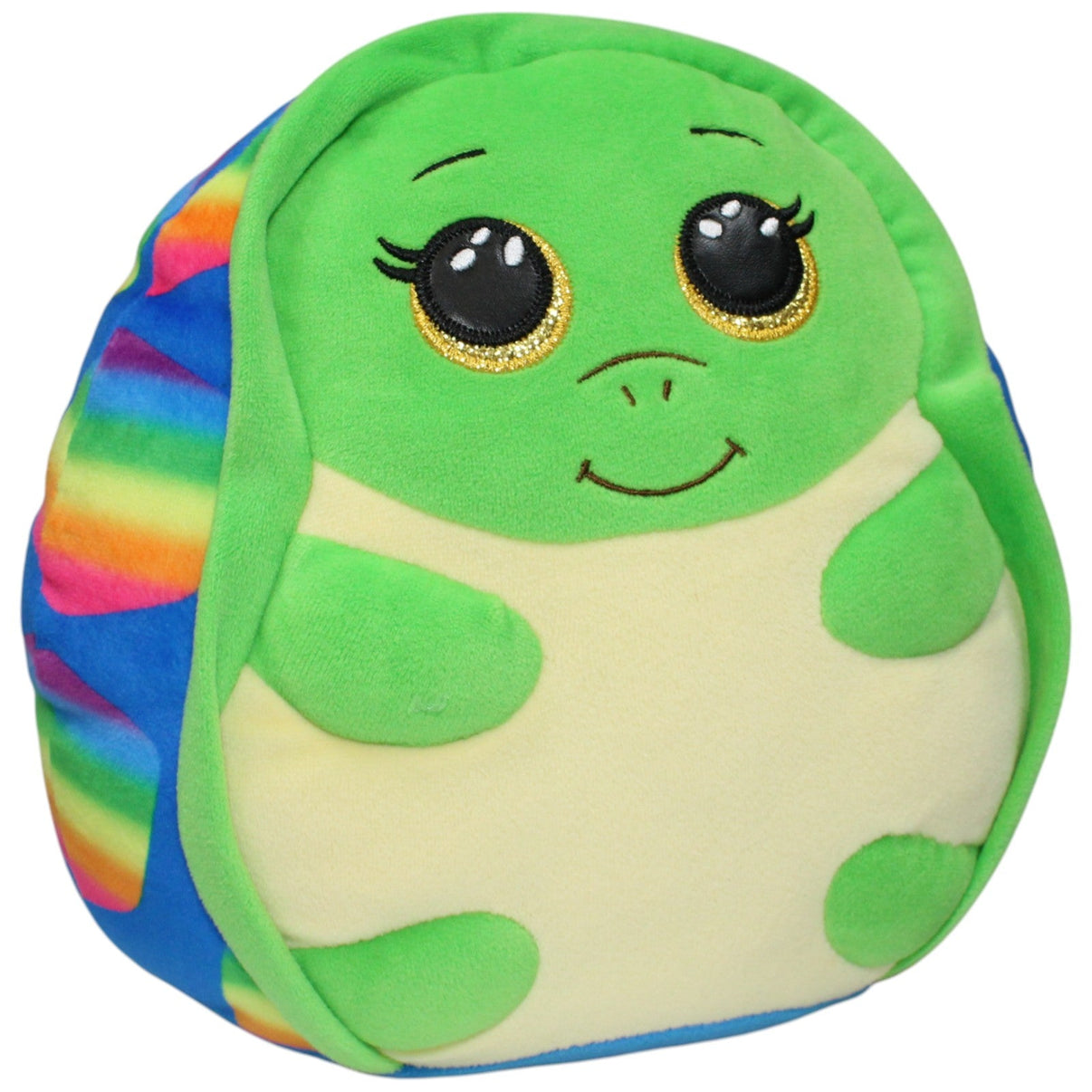 123000021519 TY Squish a Boos, bunte Schildkröte Shrugs Kuscheltier Kumpel Leo 22cm Beige Blau