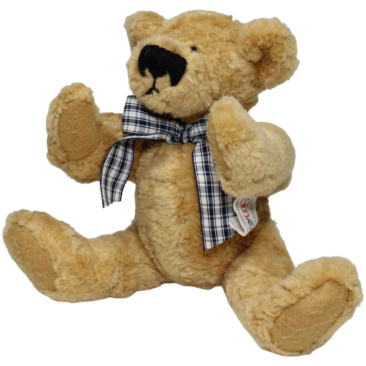 123000021551 Sunkid Teddybär mit Schleife und beweglichen Gliedern Kuscheltier Kumpel Leo 23cm Beige Braun