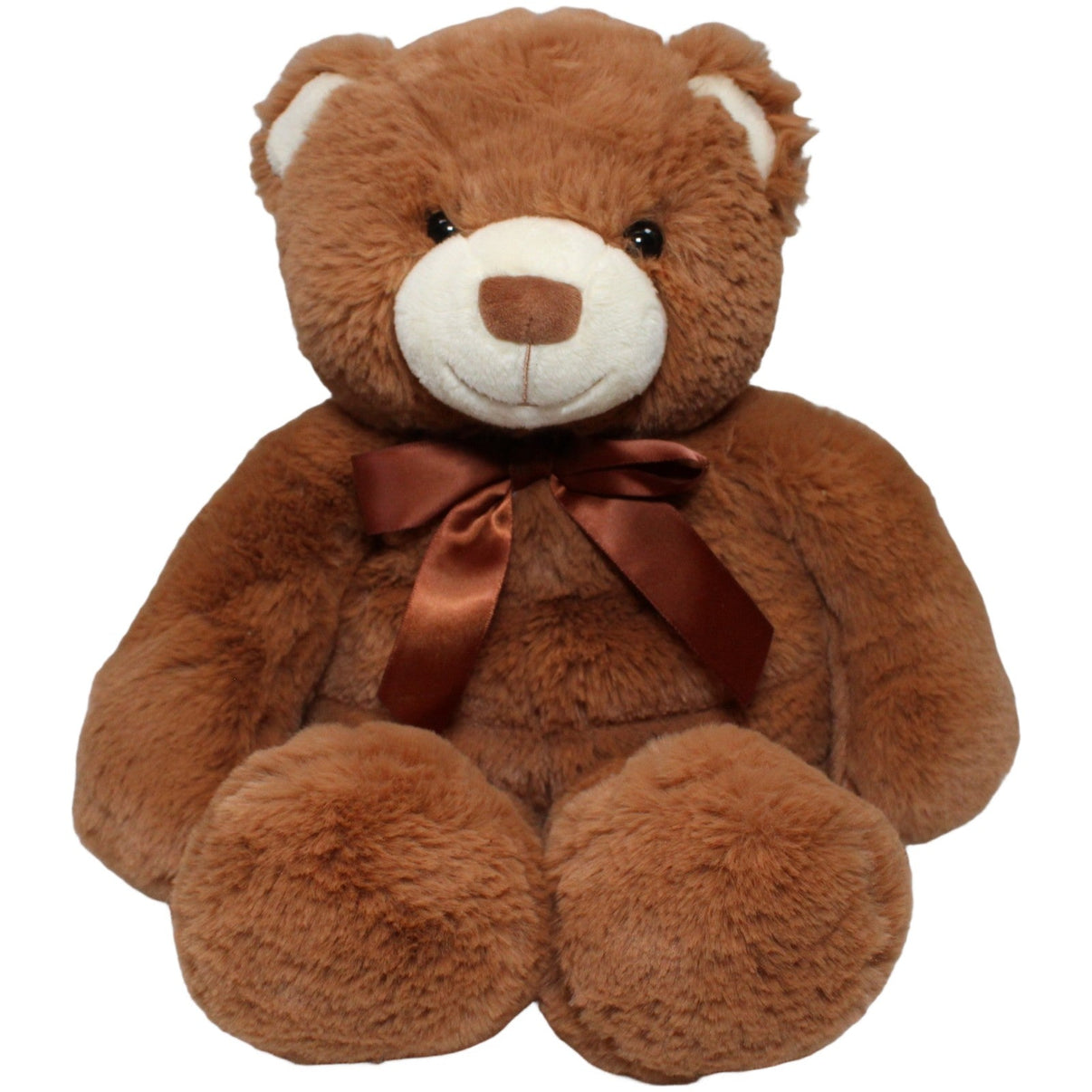 123000021553 Müller Superweicher XL Teddy mit Schleife, braun Kuscheltier Kumpel Leo 43cm Beige Braun