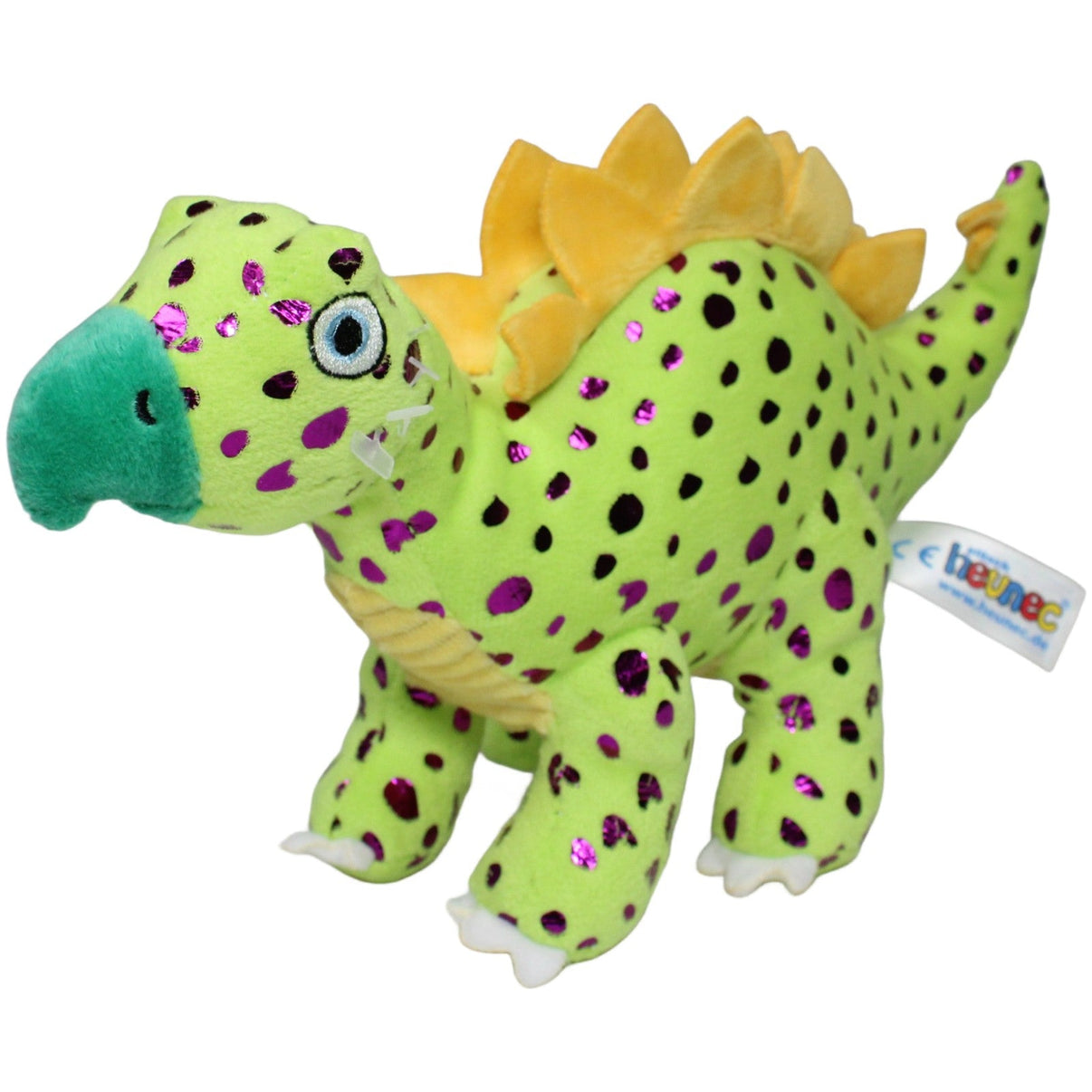 123000021566 Heunec Grüner Dinosaurier mit lila Glitzer Kuscheltier Kumpel Leo 30cm Dinosaurier ebay - stofftiere