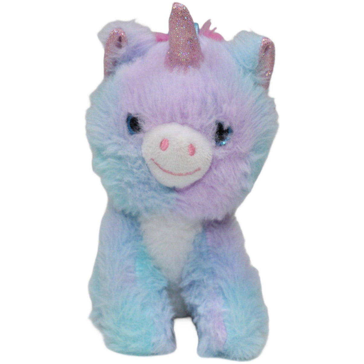 123000021607 Jafri Toys Sitzendes lila Einhorn mit pinker Mähne Kuscheltier Kumpel Leo 15cm ebay - stofftiere Einhorn