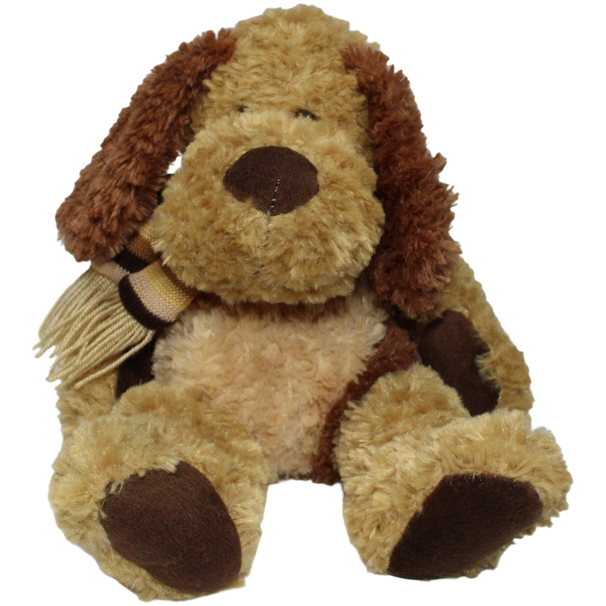 123000021609 Unbekannt Süßer Schlenker Hund mit Schal, groß Kuscheltier Kumpel Leo 35cm Beige Braun