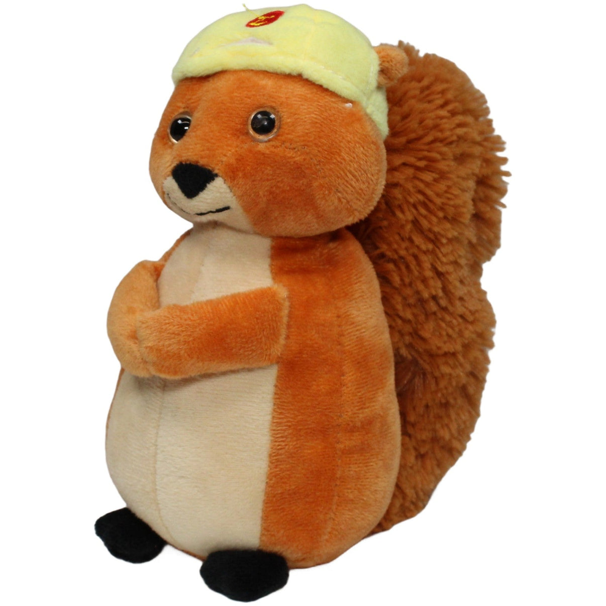 123000021614 Happy People Süßes Eichhörnchen mit Kappe Kuscheltier Kumpel Leo 19cm Beige Braun
