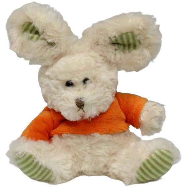 Süßer Hase mit orangem Pulli, sitzend