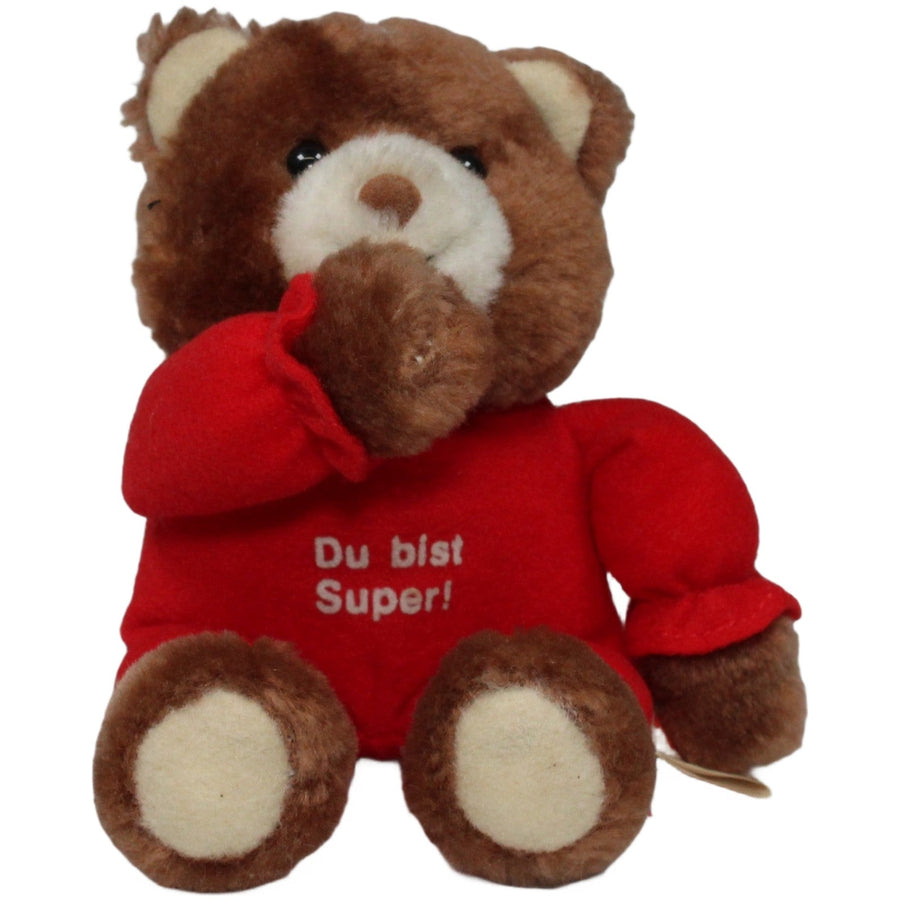 Kleiner Teddy mit rotem Einteiler "Du bist Super!"