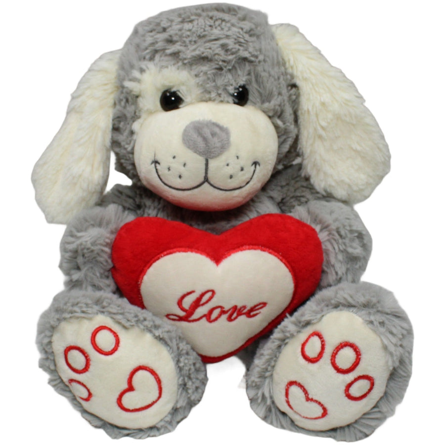 Großer Schlenker Hund mit Herz "Love", grau
