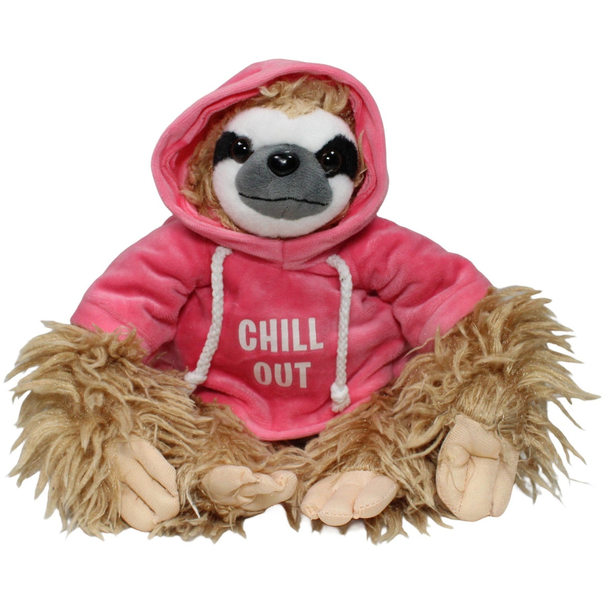 123000021823 Jafri Toys Faultier mit rosa Hoodie "CHILL OUT" Kuscheltier Kumpel Leo 33cm Beige Braun