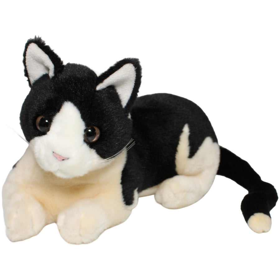 Schöne liegende Katze, schwarz-weiß