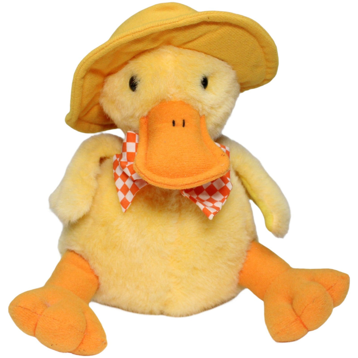 123000021948 AVON Gelbe Ente mit Regenhut, sitzend Puppe Kumpel Leo 1997 25cm _Vintage_