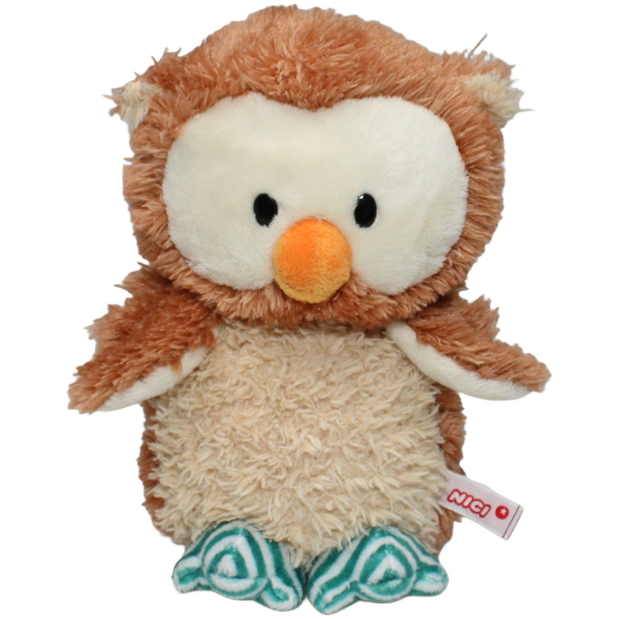 123000021974 NICI Eule Owlino mit drehbarem Kopf Kuscheltier Kumpel Leo 28cm Beige Blau