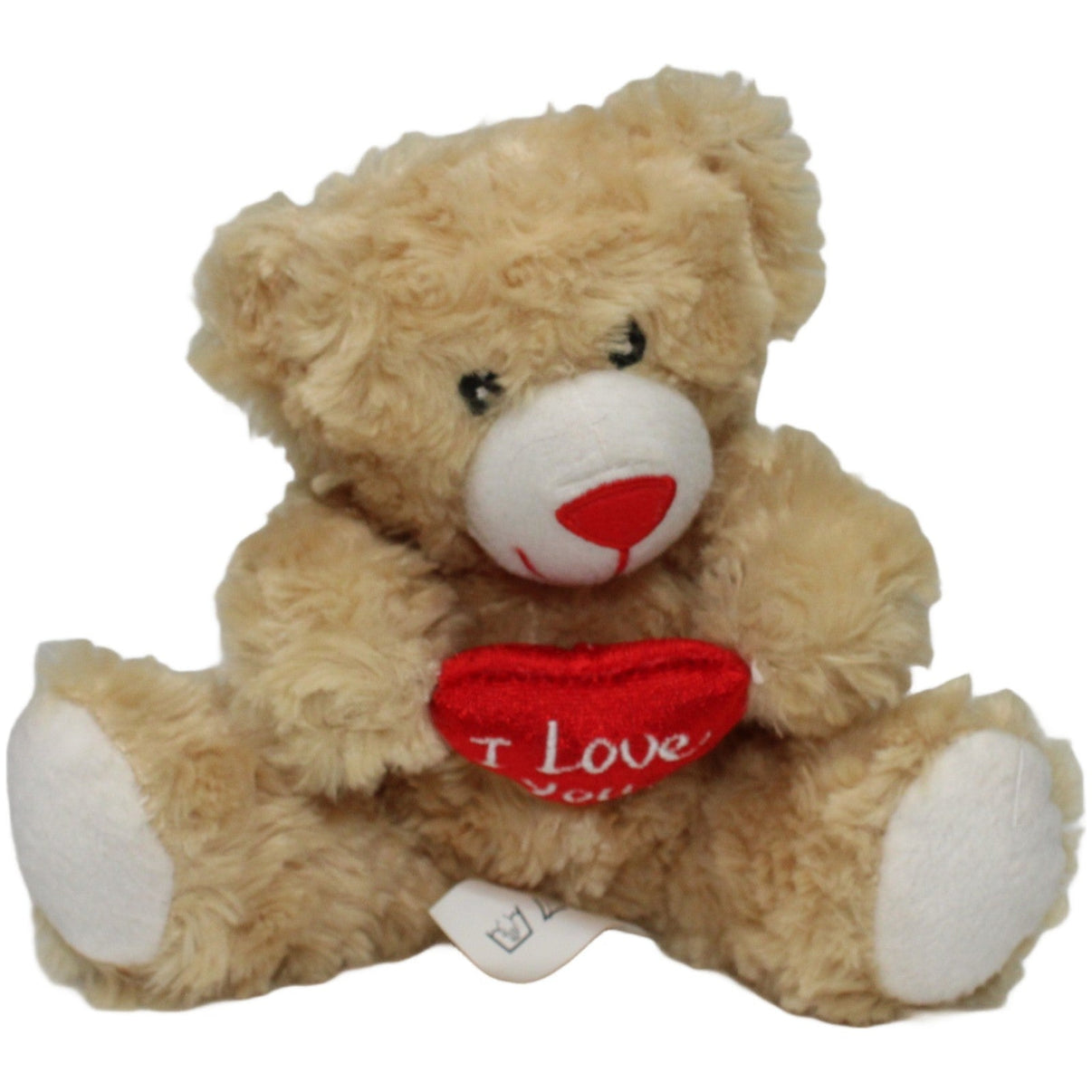 123000022097 KiK Teddybär mit Herz "I Love You", hellbraun Kuscheltier Kumpel Leo 25cm Beige ebay - stofftiere
