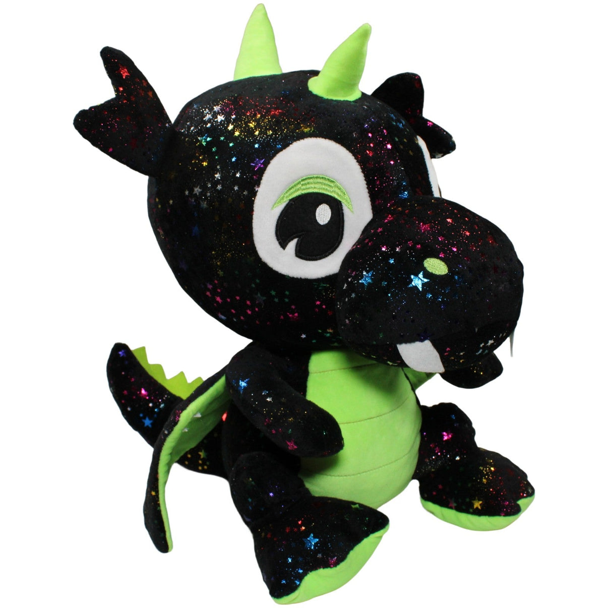 123000022241 FLOTI Flos Toys, Süßer XL Drache schwarz - grün Kuscheltier Kumpel Leo 50cm _Wieder Da_ Drache