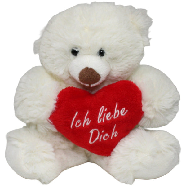 Weißer Teddybär mit Herz "Ich liebe dich"