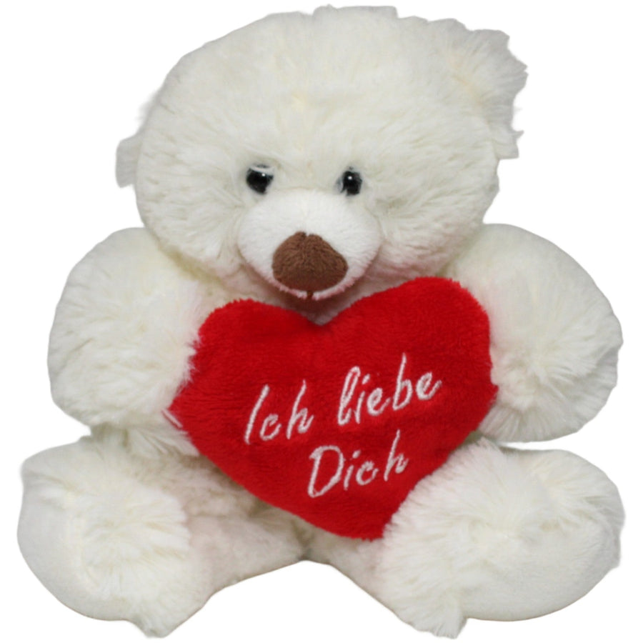 Weißer Teddybär mit Herz "Ich liebe dich"