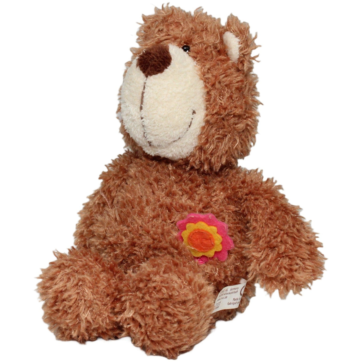 123000022325 NICI Kleiner Schlenker Bär mit Blume Kuscheltier Kumpel Leo 18cm Beige Braun