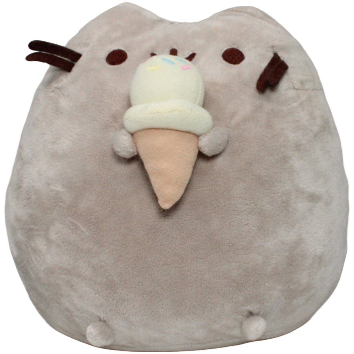 123000022441 Unbekannt Graue dicke Katze mit Eiswaffel Kuscheltier Kumpel Leo 20cm ebay - stofftiere Gebraucht
