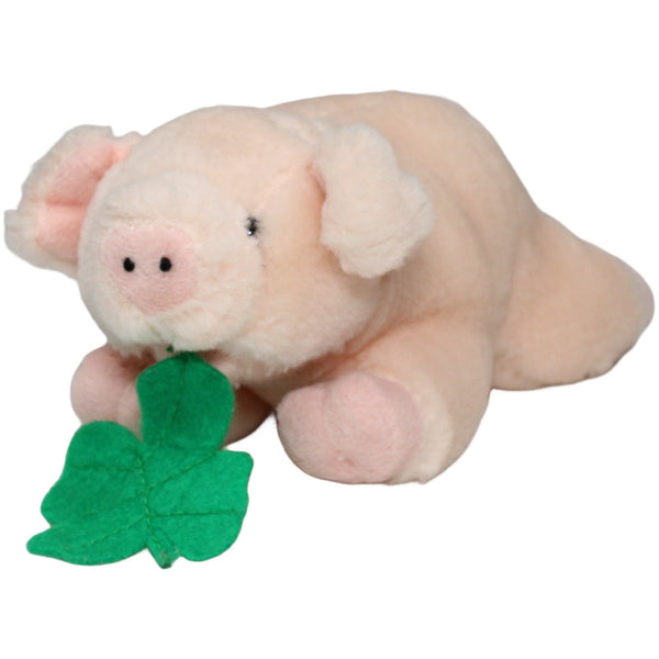 Glücks-Schwein mit Kleeblatt, liegend
