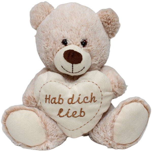 Kuschel-Freunde, sitzender Teddy mit Herz "Hab dich lieb"