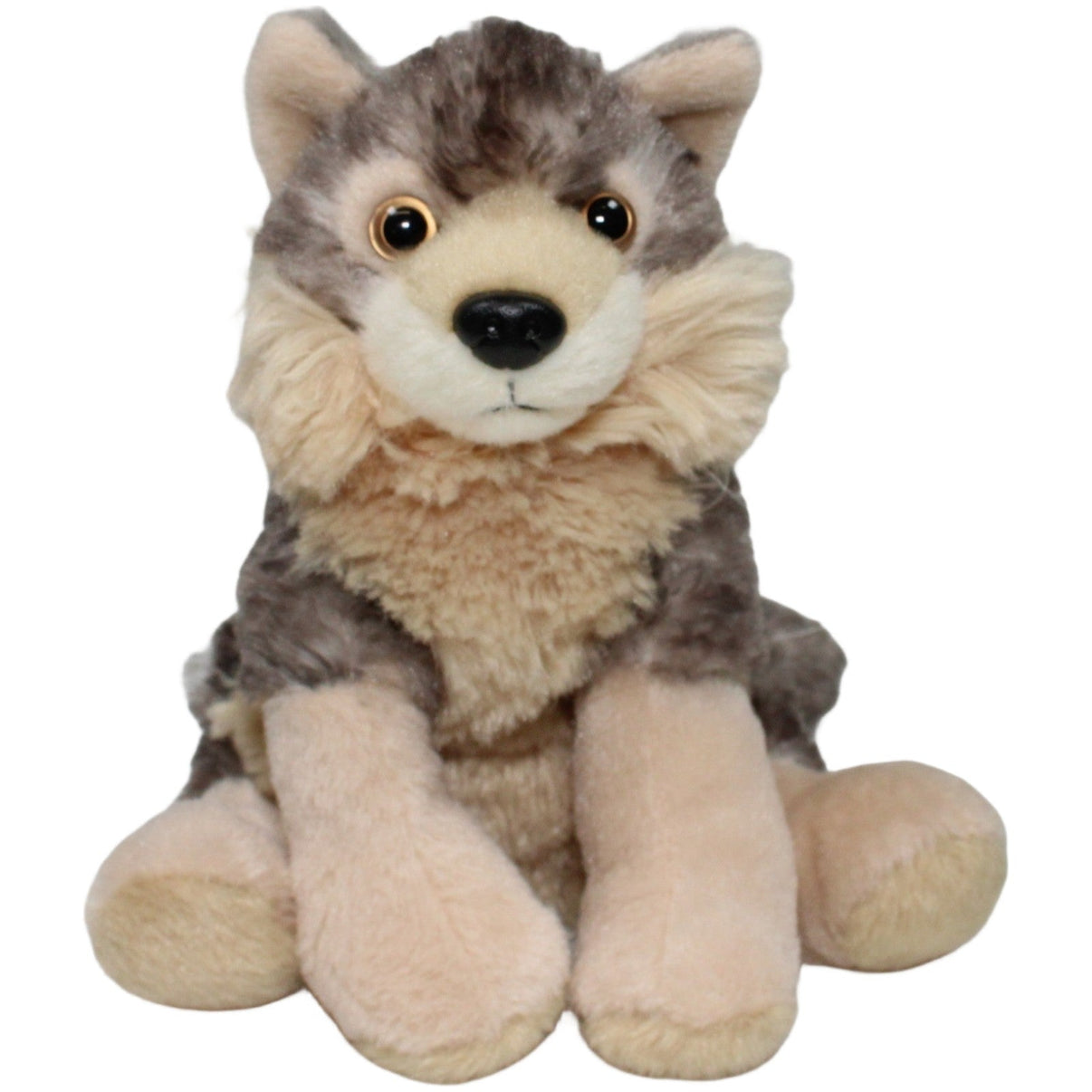 123000022522 Wild Republic Europäischer Grauwolf, sitzend Kuscheltier Kumpel Leo 18cm 2014 Beige