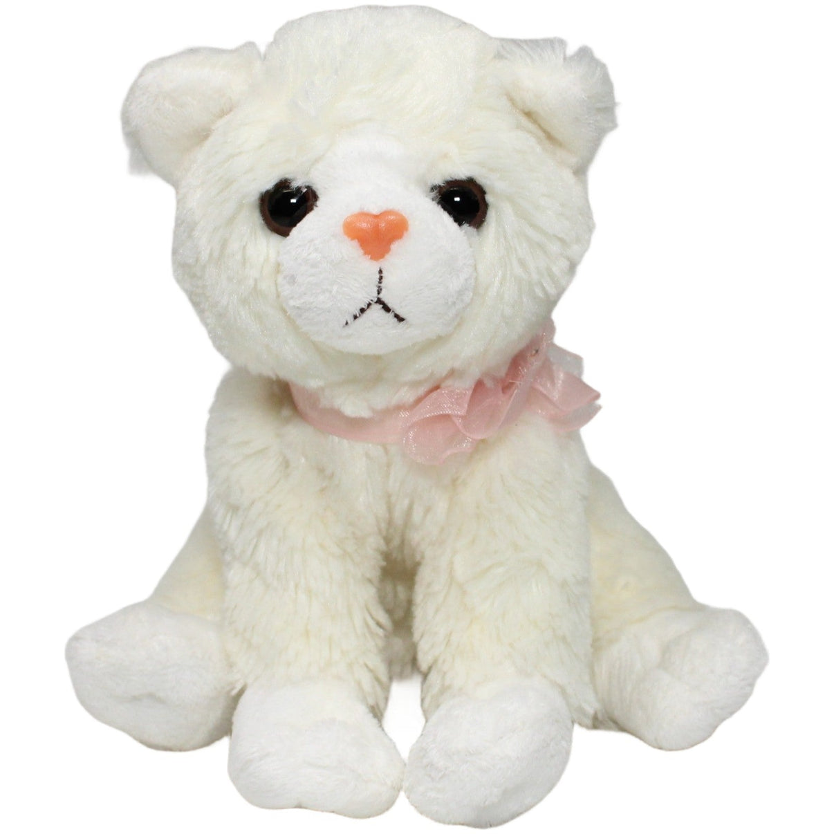 123000022660 Bob der Bär Kleine weiße Katze mit rosa Schleife, sitzend Kuscheltier Kumpel Leo 15cm ebay - stofftiere Gebraucht