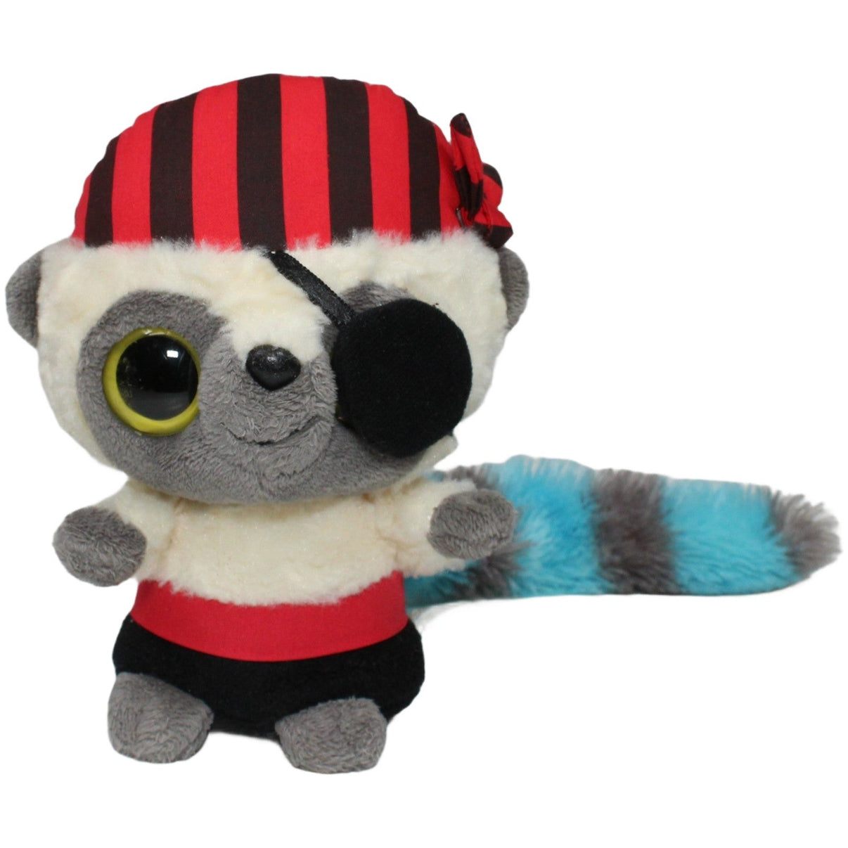 123000022690 Aurora Piraten Lemur mit Augenklappe & blauem Schwanz aus YooHoo & Friends Kuscheltier Kumpel Leo 15cm Affe Beige