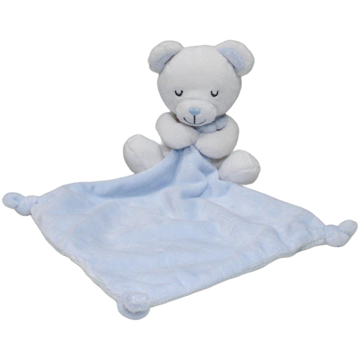 123000022718 Nicotoy Weißer Bär mit blauem Tuch Schmusetuch Kumpel Leo 25cm Blau Bär