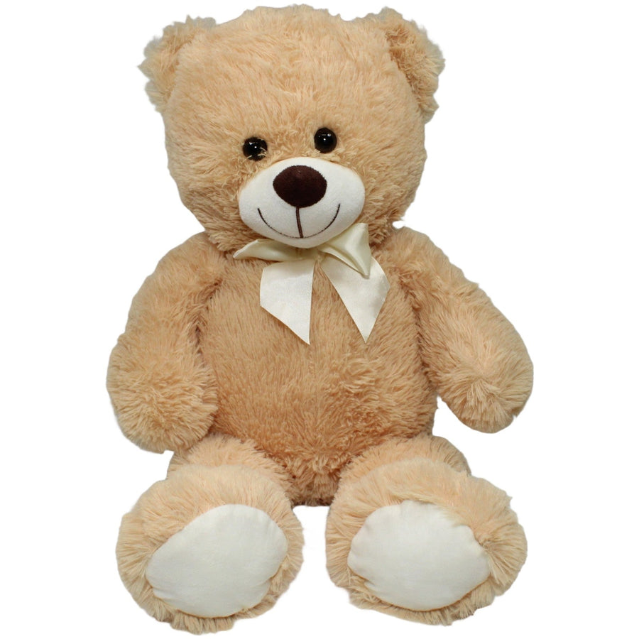 XXL Teddybär mit Schleife, beige