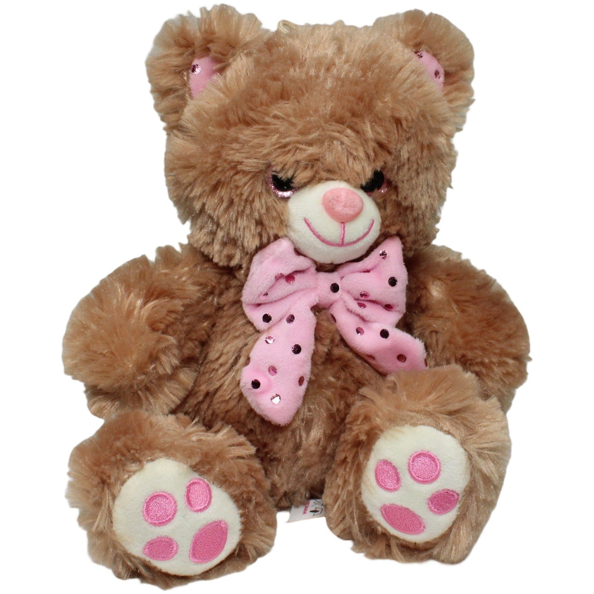 123000022781 Landahl & Baumann Süßer Teddybär mit rosa Schleife Kuscheltier Kumpel Leo 25cm Beige Braun