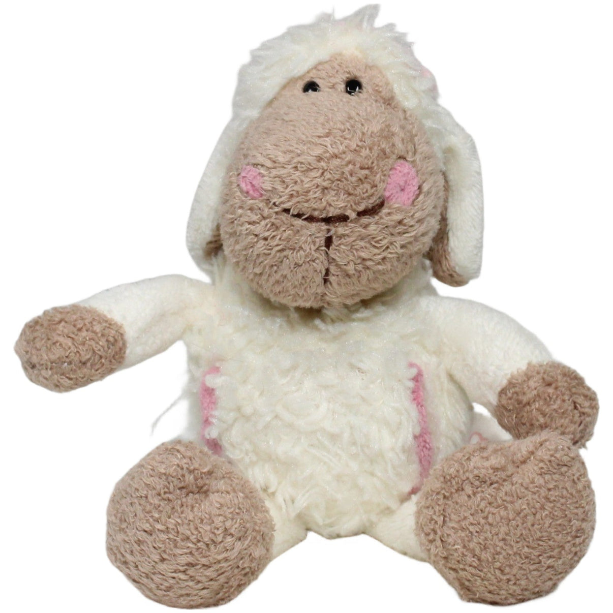 123000022789 NICI Jolly Mäh, kleines Schaf mit Bauchtasche Kuscheltier Kumpel Leo 17cm _Wieder Da_ Beige