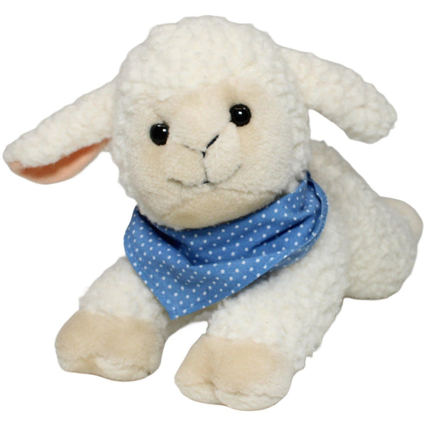 Lamm mit blauem Halstuch, liegend