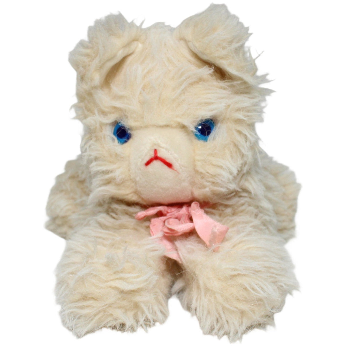 123000022842 Förster & Vachenauer Frosch und Freunde, süße zottelige Katze mit rosa Schleife Kuscheltier Kumpel Leo 25cm Beige ebay-20-stofftiere