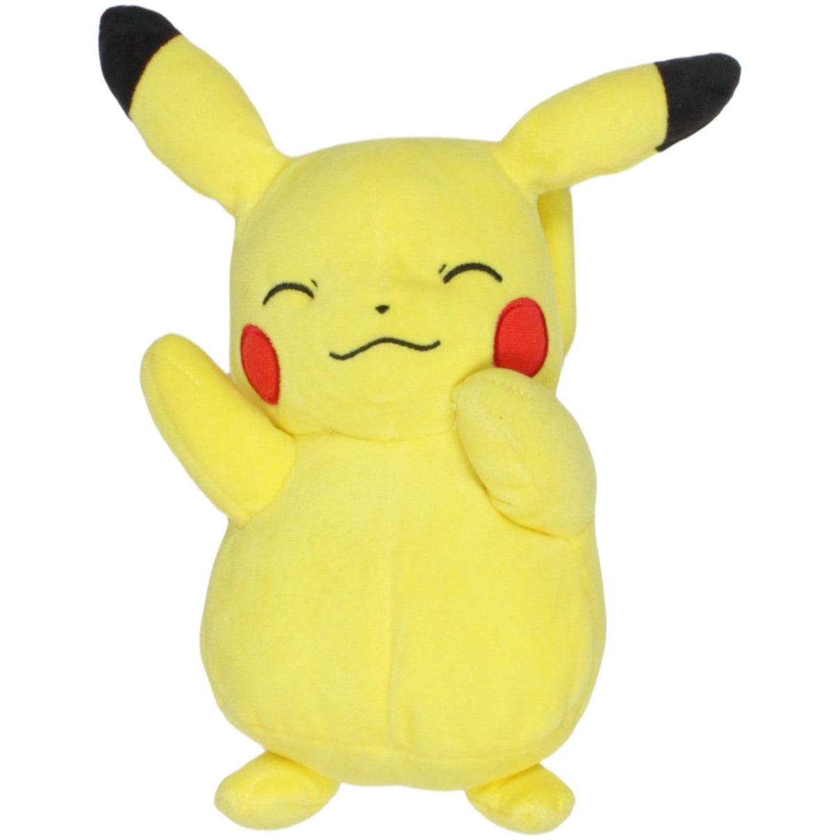 123000022922 Unbekannt Lächelndes Pikachu mit geschlossenen Augen aus Pokémon Plüschfigur Kumpel Leo 20cm Braun Charakter