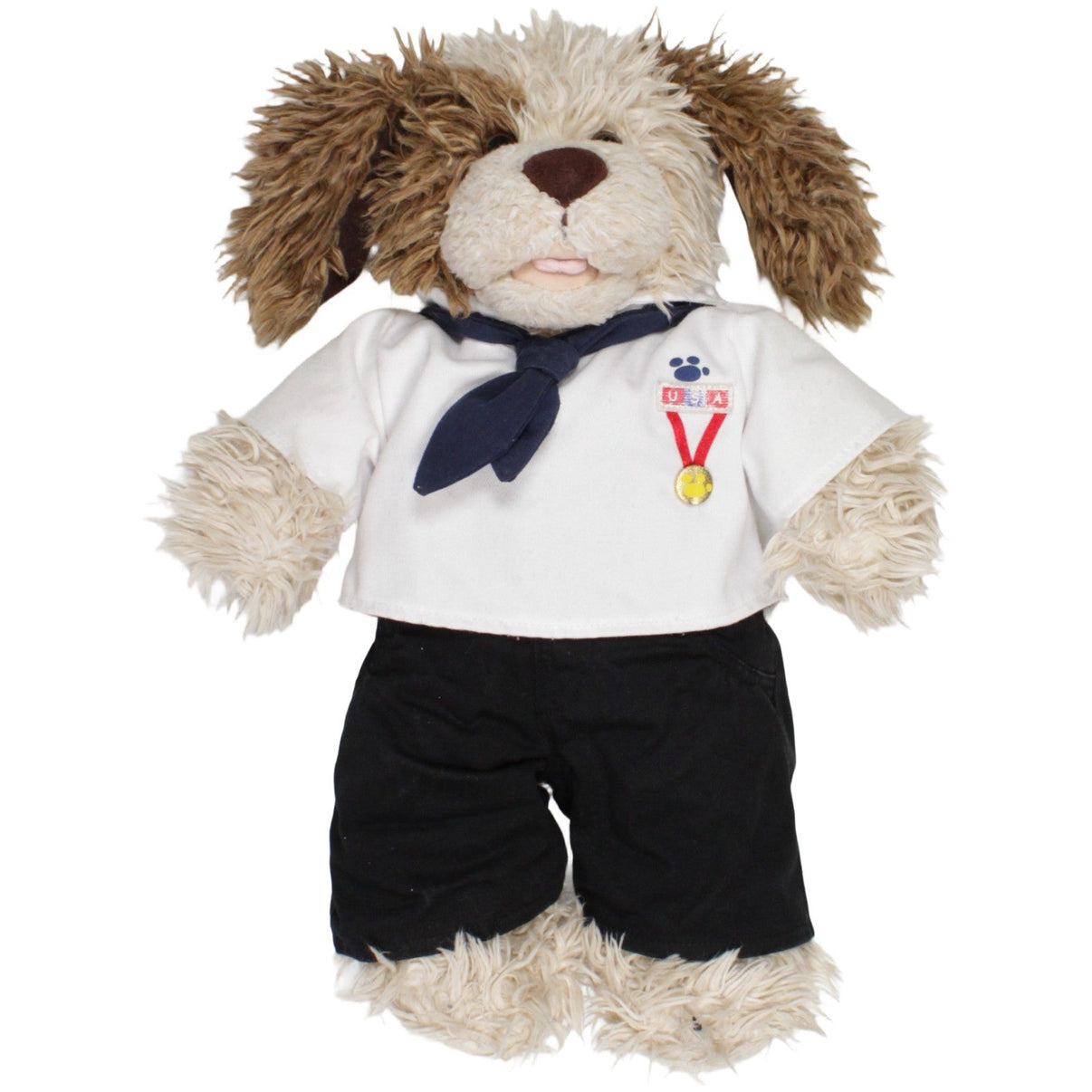 123000022931 Build - A - Bear XL Hund mit Matrosen - Outfit Kuscheltier Kumpel Leo 42cm Beige Braun