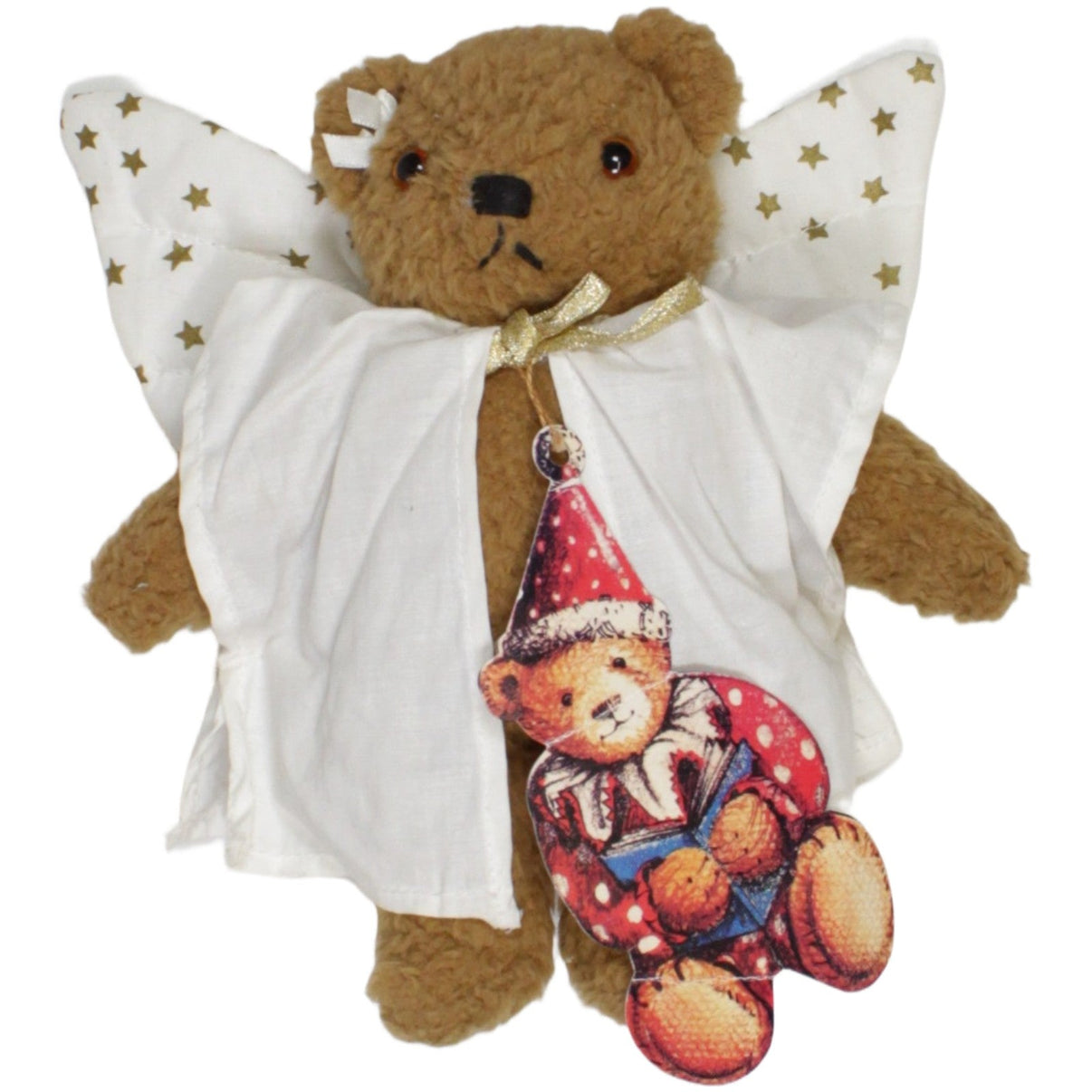 123000023042 Die Spiegelburg Teddy - Museum - Collection, Teddybär als Weihnachtsengel Kuscheltier Kumpel Leo 23cm _Vintage_ Braun