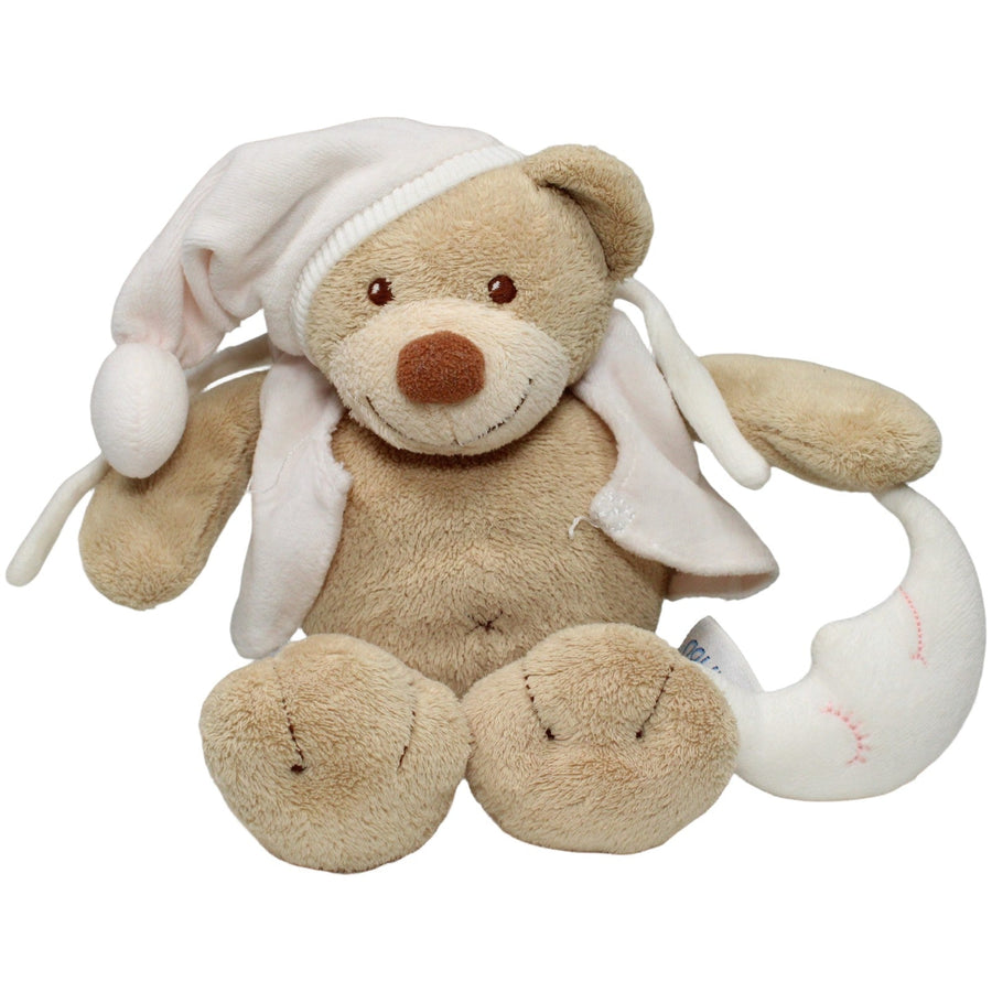 Teddybär mit Zipfelmütze und Mond