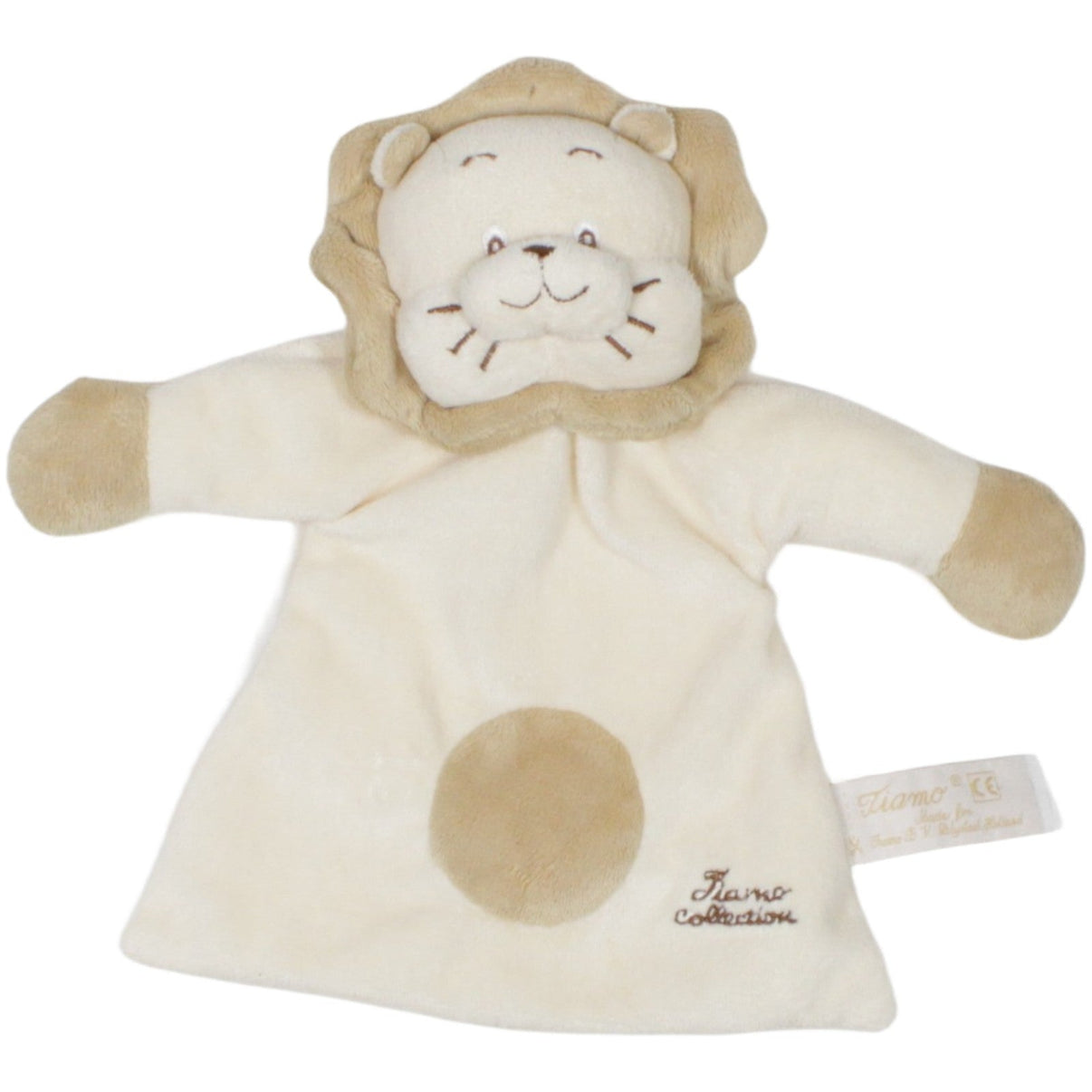 123000023097 Tiamo Tiamo Collection, süßer Löwe Schmusetuch mit Rassel Kumpel Leo 20cm 25cm Beige