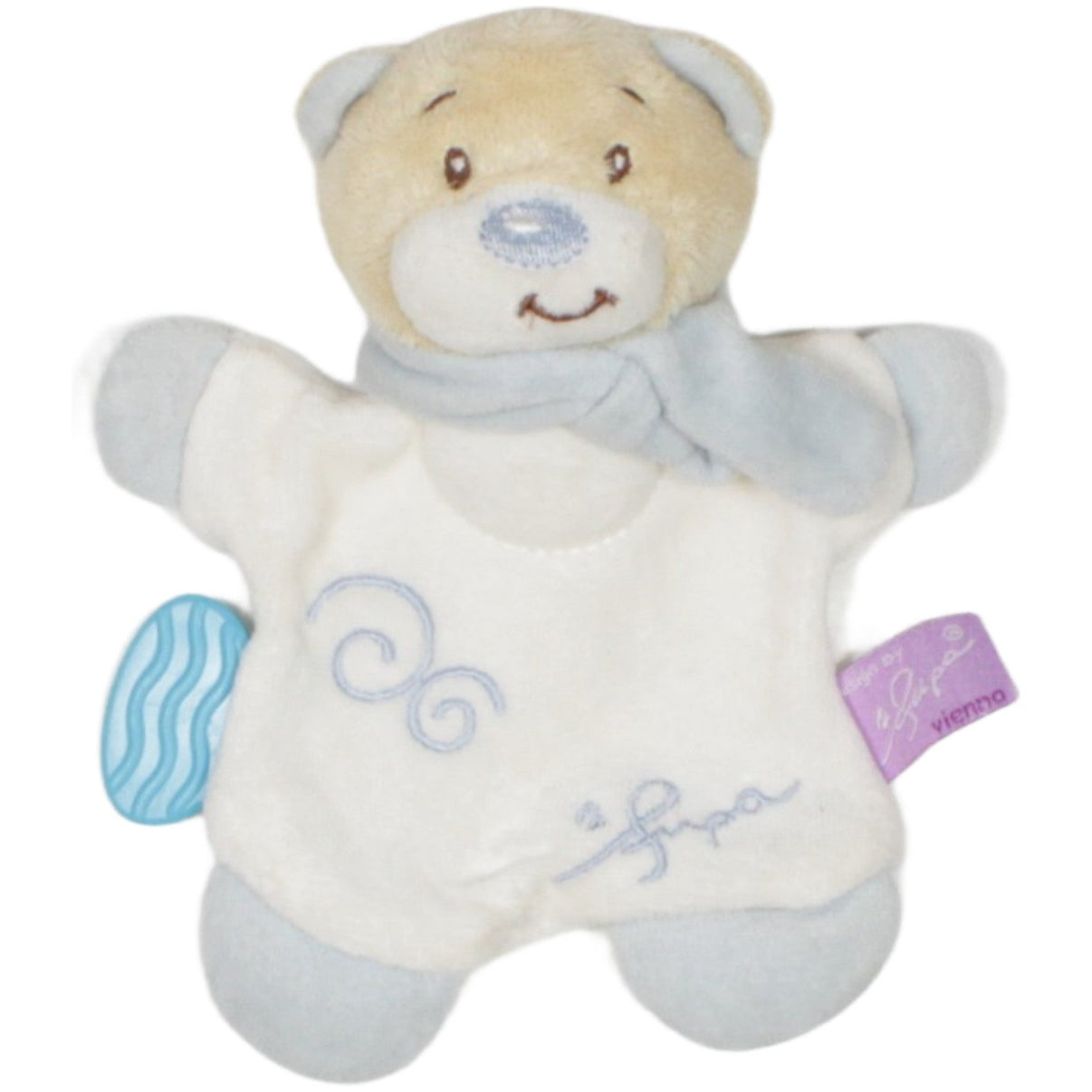 123000023102 KG Bieco Spielware Supa Vienna, kleiner Bär blau Schmusetuch Kumpel Leo 15cm 17cm Blau