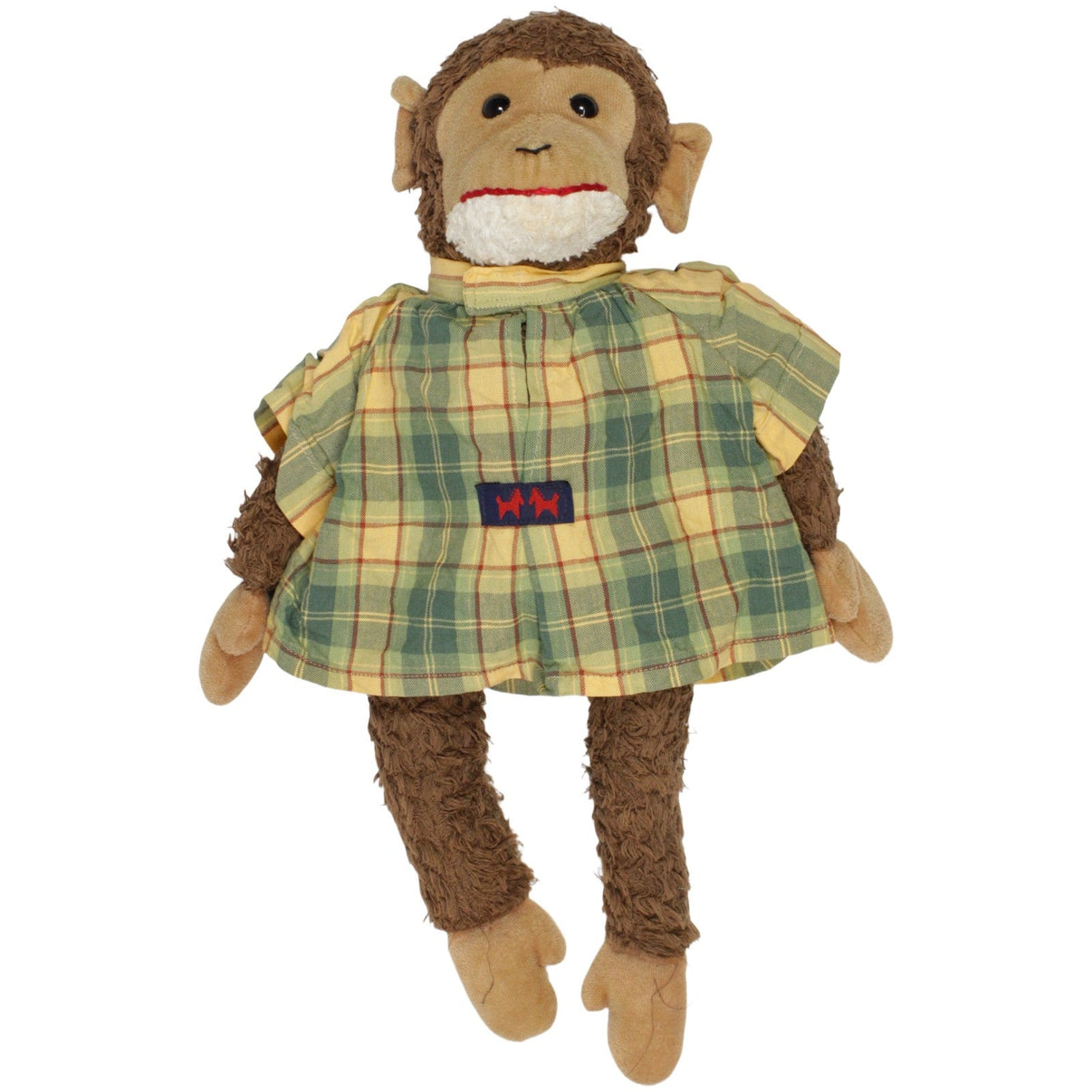 123000023124 Westfalenstoffe Frottee - Affe mit kariertem Oberteil, groß Kuscheltier Kumpel Leo 38cm Affe Braun