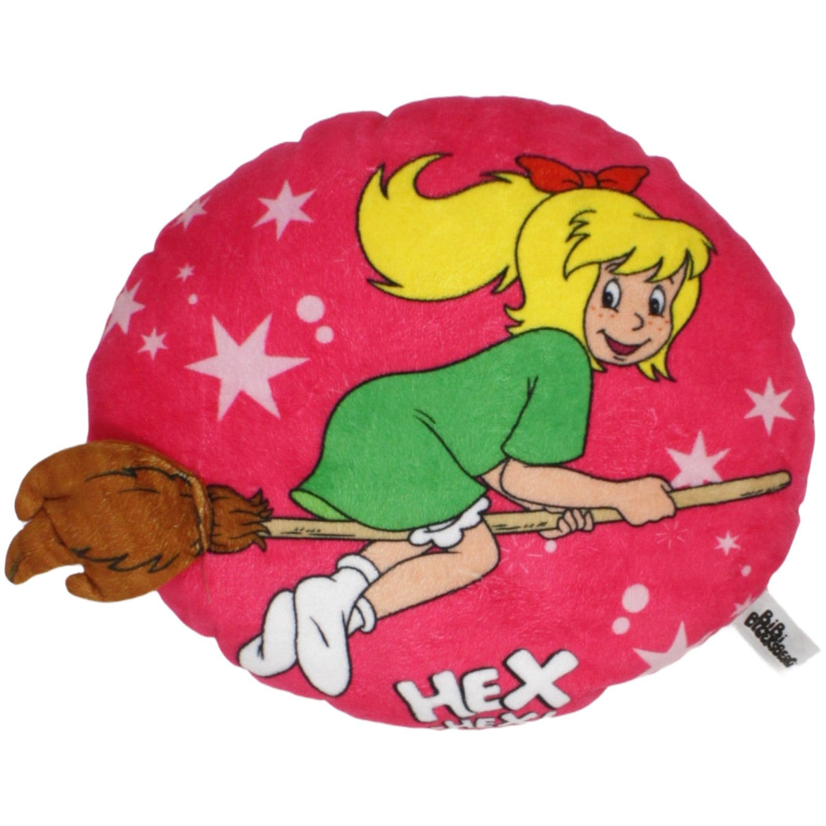 123000023144 Heunec Bibi Blocksberg auf dem Besen "Hex - Hex!", rund Kissen Kumpel Leo 2016 22cm 28cm