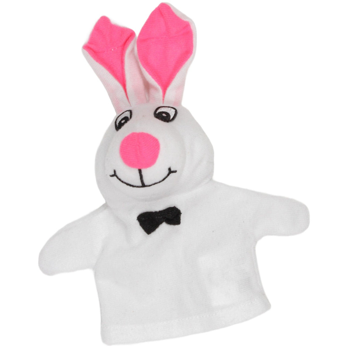 123000023147 Unbekannt Weißer Hase mit schwarzer Fliege Handpuppe Kumpel Leo 15cm ebay - stofftiere Gebraucht