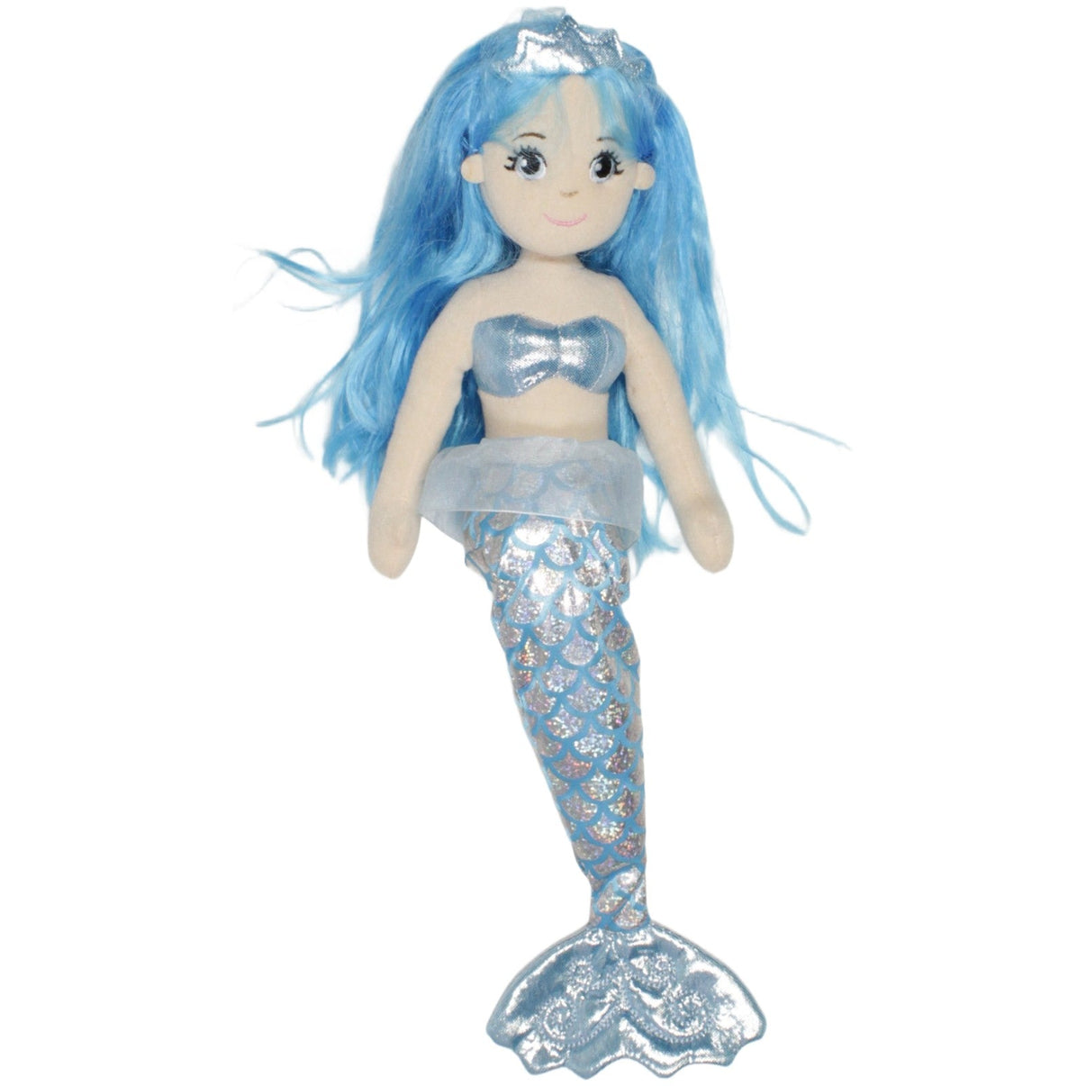 123000023182 Aurora Sea Shimmers, Meerjungfrau Saphir Plüschfigur Kumpel Leo 45cm Beige Blau