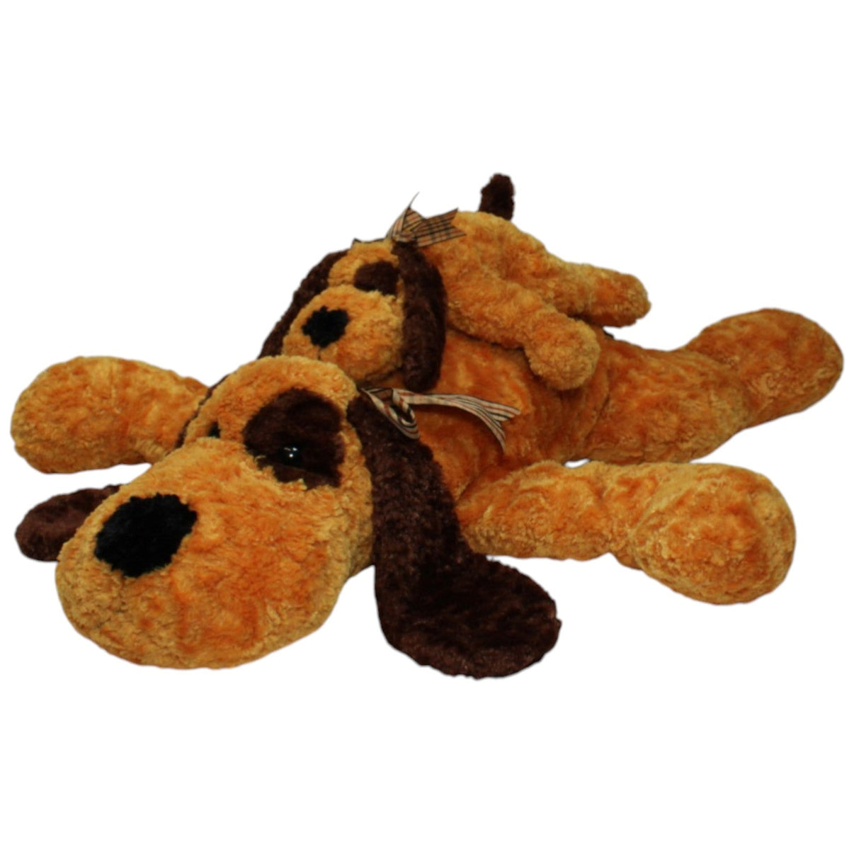 123000023204 Bob der Bär XXL Hund mit Baby Kuscheltier Kumpel Leo 75cm Beige Braun