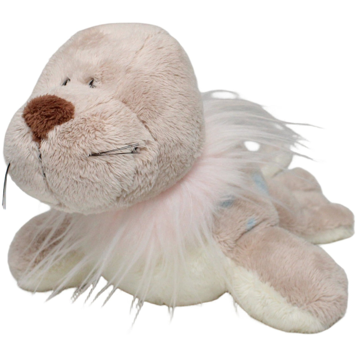 123000023232 NICI Robbe mit blauen Punkten und rosa Kragen Kuscheltier Kumpel Leo 25cm Beige Blau