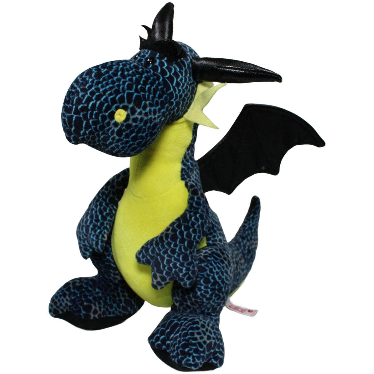 123000023235 NICI Eisdrache mit schwarzen Flügeln, blau - gelb Kuscheltier Kumpel Leo 35cm Blau Drache