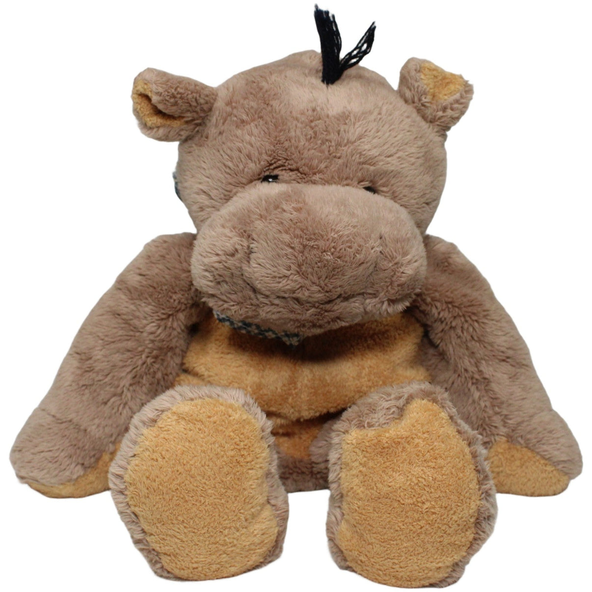 123000023240 Althans Club Schlenker - Nilpferd mit Halstuch Kuscheltier Kumpel Leo 35cm _Vintage_ Beige