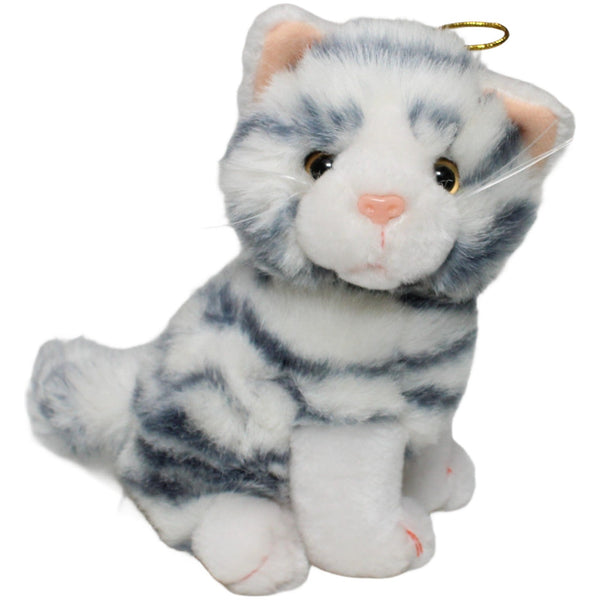 te, sitzend weiß-graue Katze