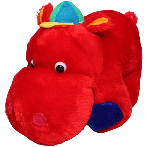 Rotes Nilpferd mit kleiner Kappe