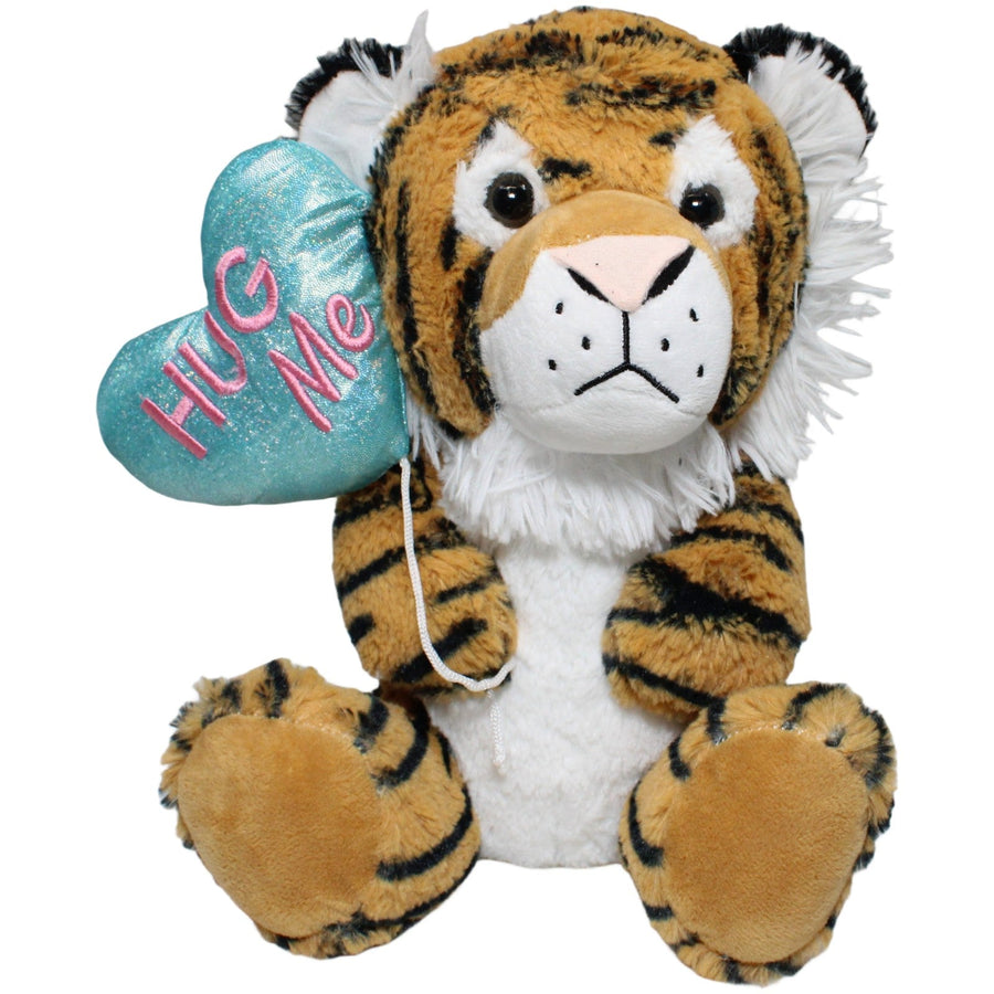 Kuschelfreund, sitzender Tiger mit Herzballon "HUG Me"